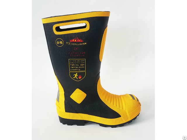 Fireman Safety Boot Protective Toe Cap Perforation Resistant Flame Retardancy Insulated 5kv