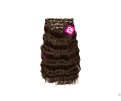 Clip In Body Wavy Hair Dark Brown Color