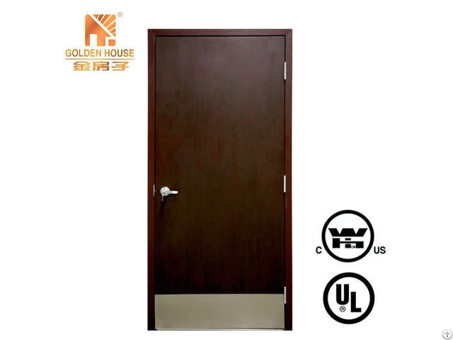 Wood Fire Rated Door With Kick Plate