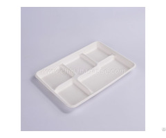 White 5 Com Bagasse Tray