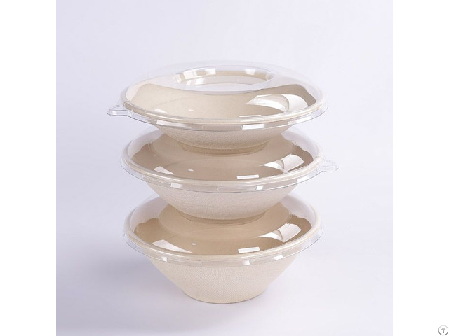 Sugarcane Round Bowl With Pet Lid