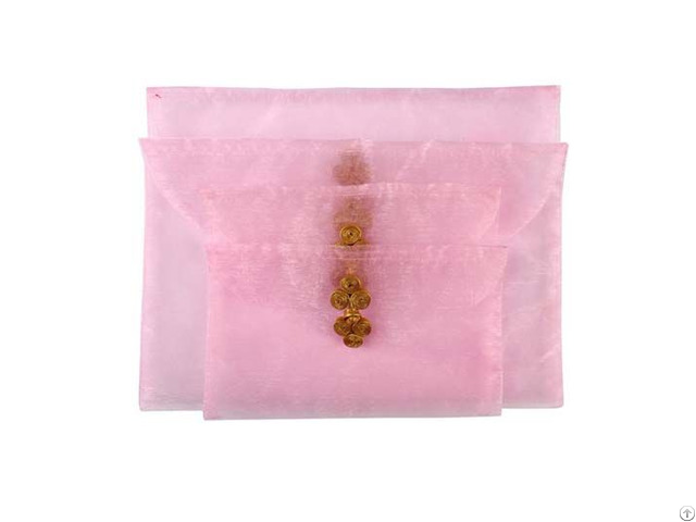 Organza Present Envelope Bag With Button