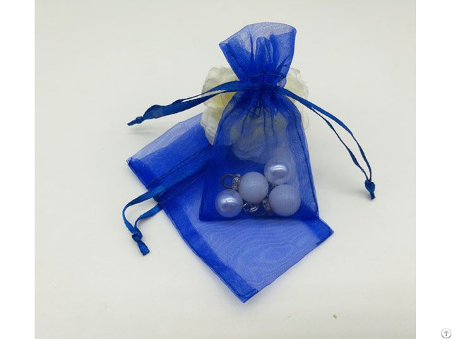 Royal Blue Organza Jewelry Pouch