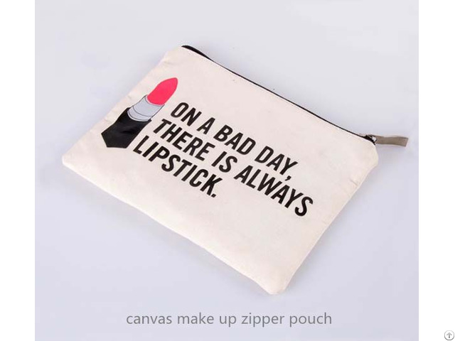 Canvas Make Up Zipper Pouch