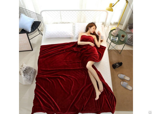 Home Textile Soft Solid Fleece Flannel Blanket Sofa Bedding