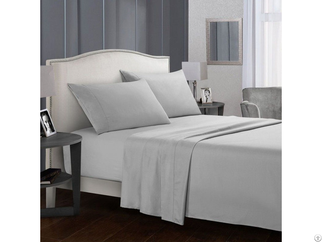 Solid Color Bed Linen Flat Sheet Fitted Sheets Pillowcase Queen King Size