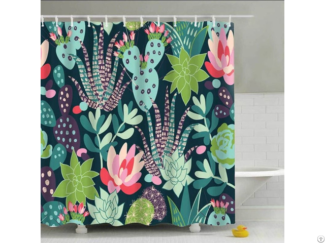 A Variety Of Green Floral Shower Curtain