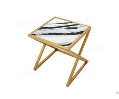 Gold Frame Panda White Side Table