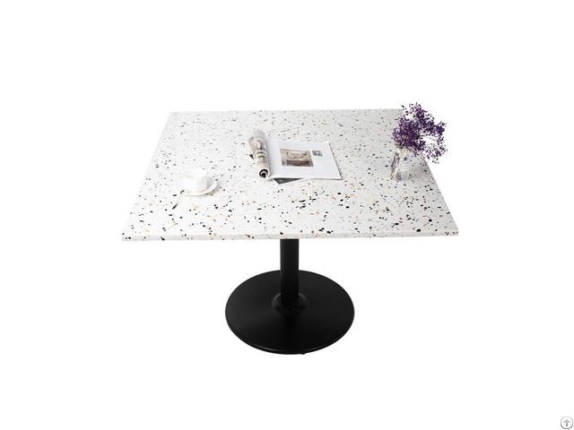 Hotel Restaurant Quality Square Terrazzo Stone Table