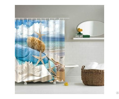 Beach Baker White Shower Curtain