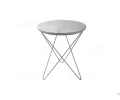 Round Modern Carrara White Marble Side Table
