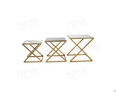 Z Shaped Frame Stone Furniture Side Table