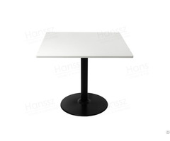 Pure White Quartz Dining Table With Black Frame