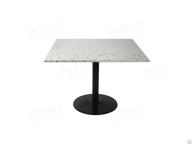 Terrazzo Table With Slim Black Metal Frame