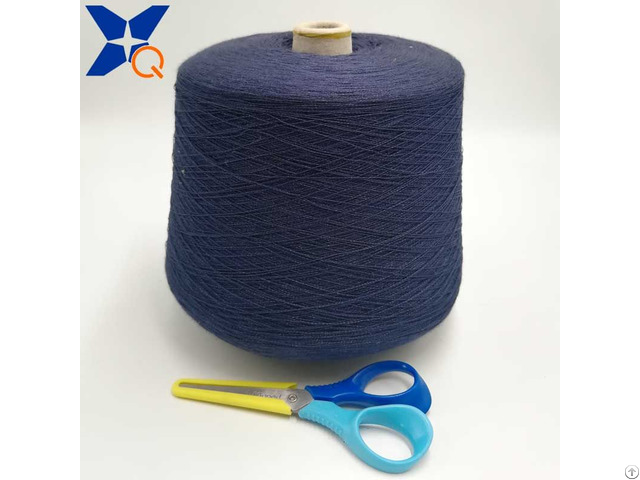 Dark Blue 0 035 Micron Stainless Steel Fine Wire Twist With Ne32 2ply Combed Cotton Yarnve Xt11105