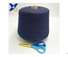 Dark Blue 0 035 Micron Stainless Steel Fine Wire Twist With Ne32 2ply Combed Cotton Yarnve Xt11105