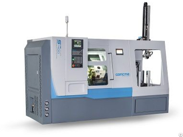 Cnc Lathe With Rotary Work Stocker