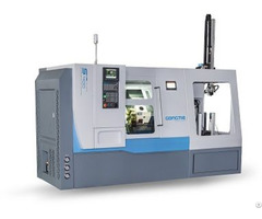 Cnc Lathe With Rotary Work Stocker