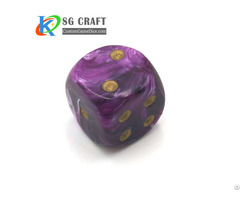 Purple Marble Plastic D6 Dice