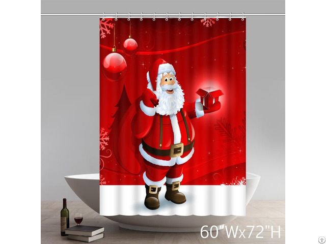 Beautiful Christmas Santa Claus Bathroom Shower Curtains