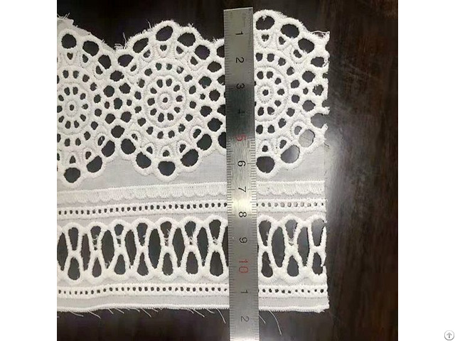 Venice White Cotton Tulle Water Soluble Lace Trim Embroidered