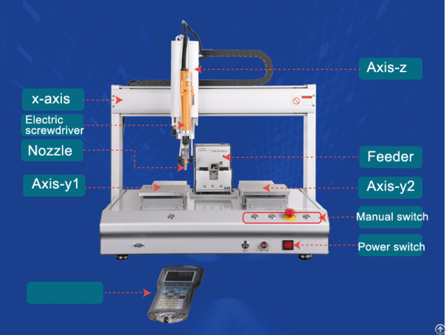 Xhl L5331 4 Axis Desktop Blowing Type Double Station Automatic Locking Screw Machine