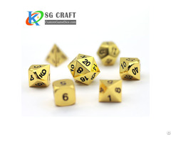 High Quality Custom Gold Metal Dice Set