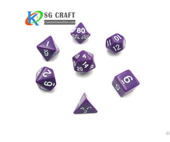 Custom High Quality Purple Plastic Dice Set