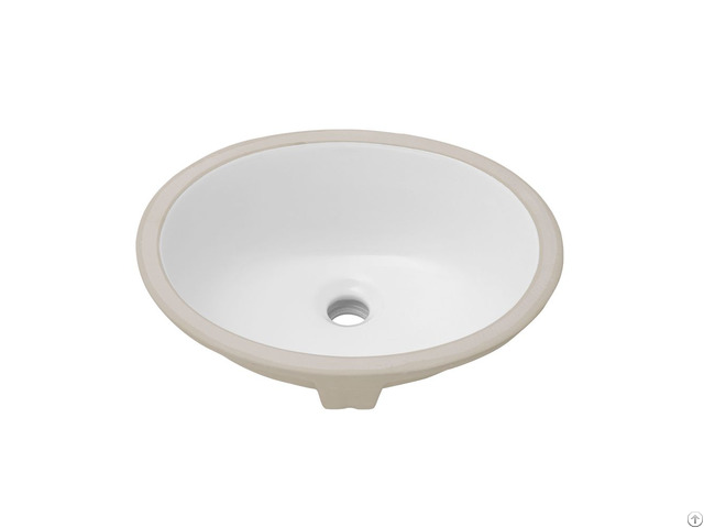 White Oval Porcelain Undermount Sink