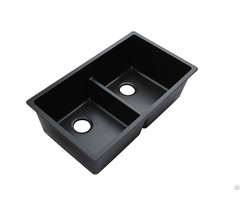 Black Double Kitchen Undermount Granite Sink