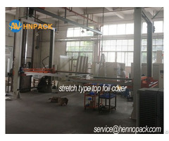 Inline Pallet Top Polythene Roll Sheet Dispenser Machine