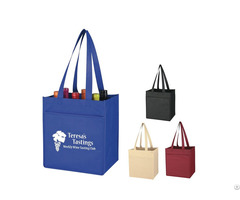 Promotional Non Woven 6 Bottle Wine Tote Bag