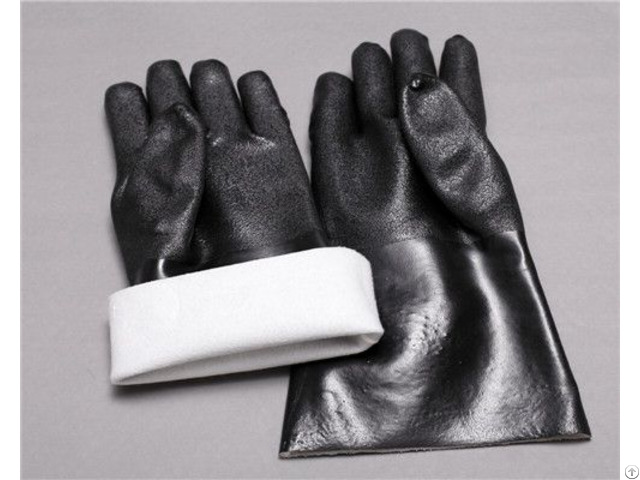 Factory Direct Black Pvc Screw Anti Freeze And Skid Industrial Labor Protection Gloves