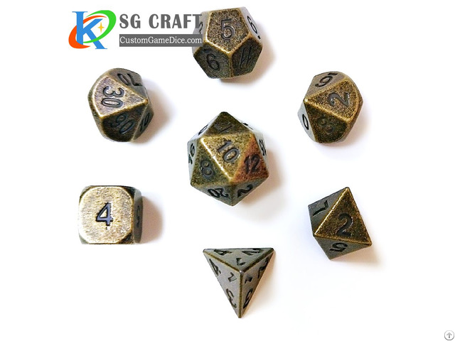 Barrel Plating Metal Dice Set Barrel Plating Metal Dice Set