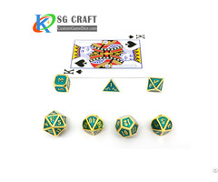 One Color Enamel Metal Dice Set