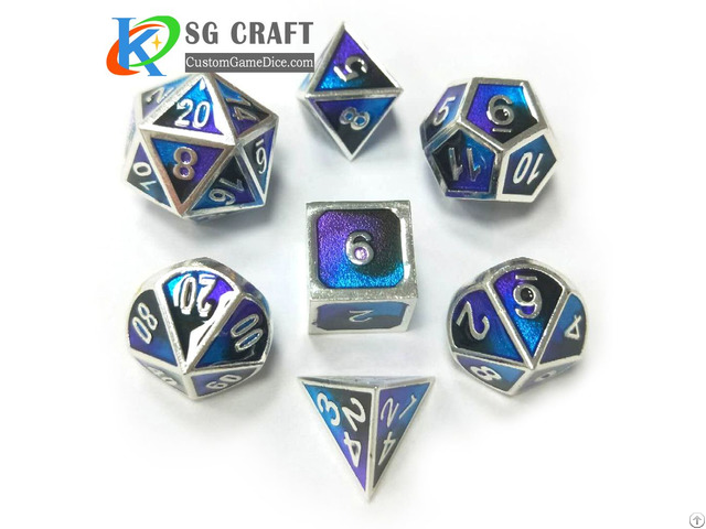 Three Colors Enamel Metal Dice Set