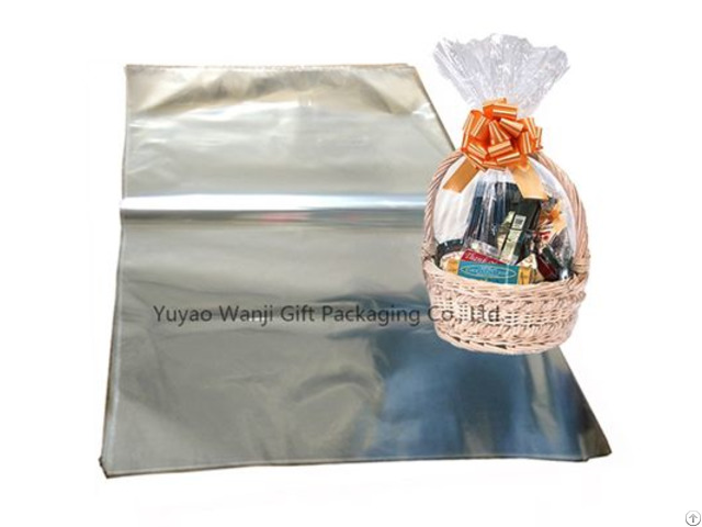 Oversized Clear Cellophane Bag Transparent Opp Plastic Basket Gift Packing