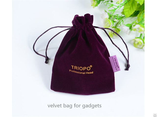 Purple Velvet Drawstring Jewelry Bag