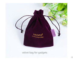 Purple Velvet Drawstring Jewelry Bag