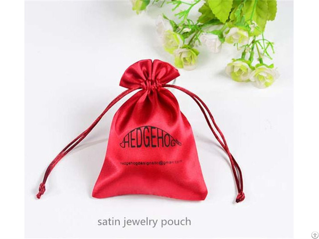 Satin Jewelry Pouch With Pp Drawstring Rope