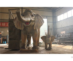 Water Spray Life Size Elephant For Amusement Park