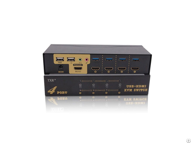 Txr 4k 4port Automatic Usb Hd Mi Kvm Switch Box