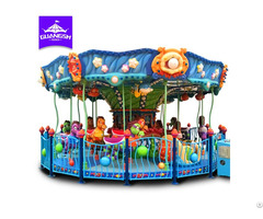 Attraction Ocean Theme Park Musical Carousel Merry Go Round For Kiddie Rides