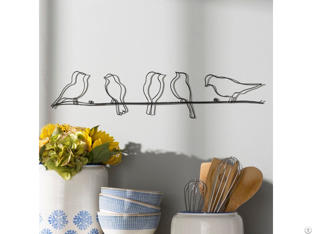 Birds On A Wire Metal Wall Art