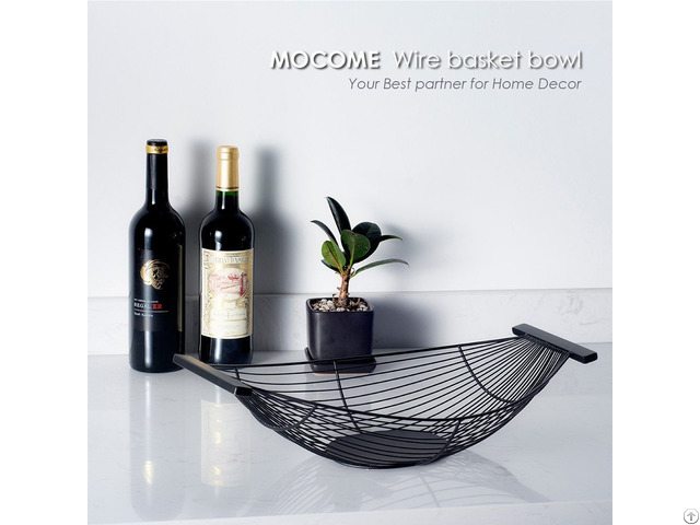 Mocome Boat Wire Fruit Basket Black