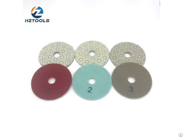 Flexible 3 Step Diamond Polishing Pad For Granite Marble And Concrete Stone