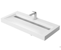 High End Smooth Acrylic Solid Surface Wall Hung Basin With Storage Box