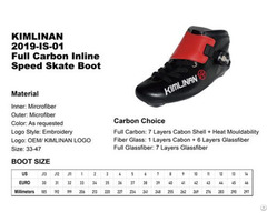 High Quality Kimlinan 2019 Is 01 Full Carbon Inline Speed Skate Boot