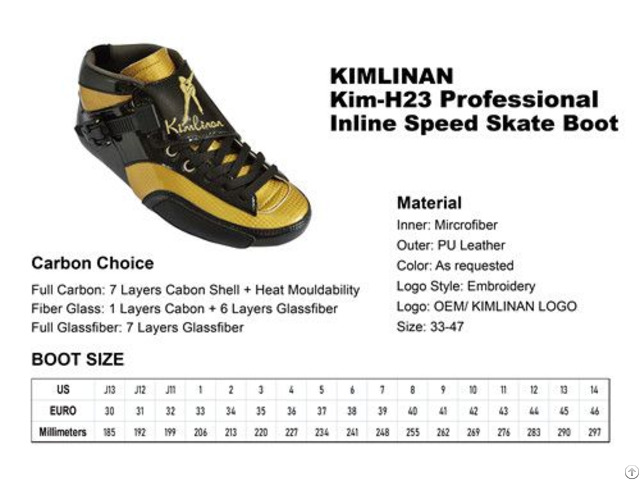 Kimlinan Kim H23 Professional Inline Speed Skate Boot Manufacture