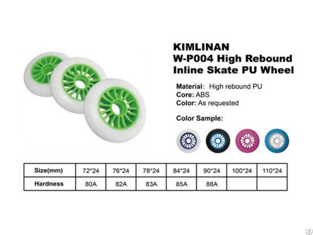 China Kimlinan W P004 High Rebound Inline Skate Pu Wheel